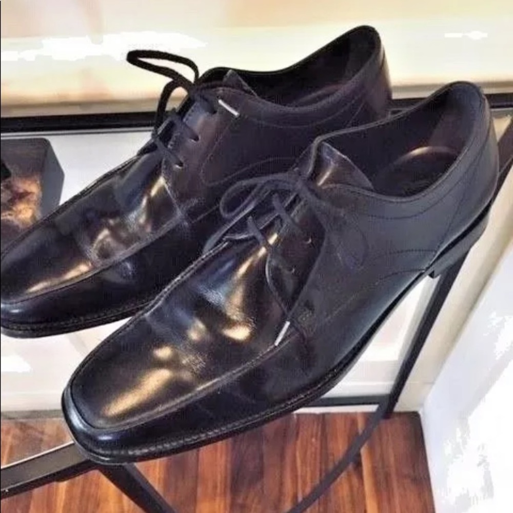 TODS  TOD MENS BLACK  LEATHER OXFORD SHOES  SZ 6.5